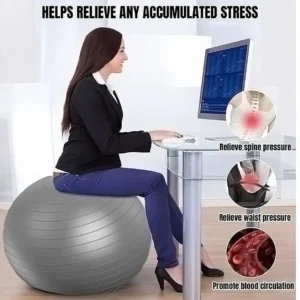 21.6 Inch Thick Yoga Ball Chair Exercise Ball - Silver