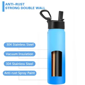 24 oz Insulated Double Wall Vacuum Leak Proof - Blue