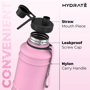 13 Litre Water Bottle Soft Pink Bpafree Metal Gym Water